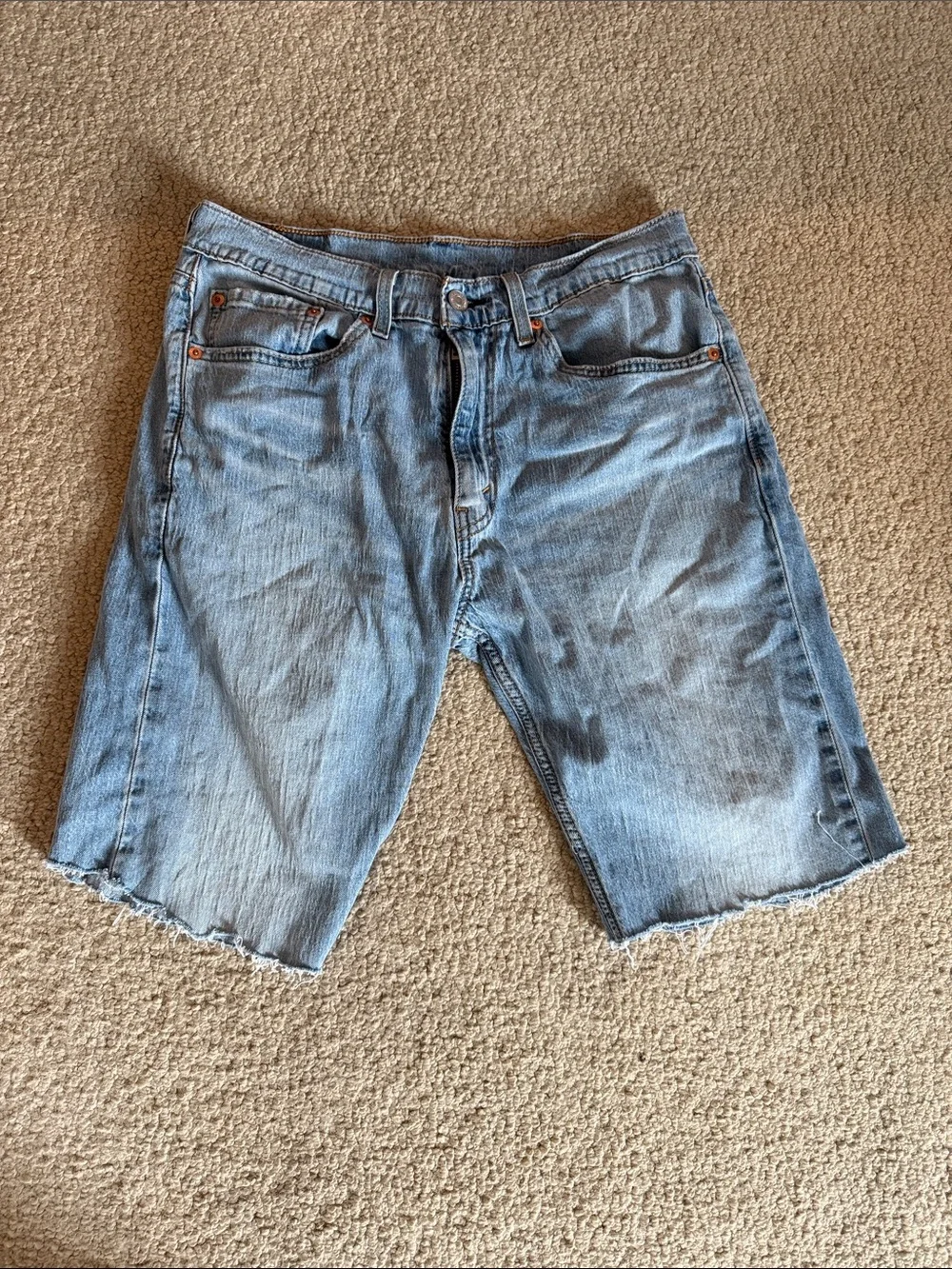 Levi's 511 Light Wash Blue Denim Cutoff Shorts | Men's 32